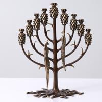 Erte TREE OF LIFE Bronze Menorah, 15.25H - Sold for $3,328 on 02-21-2026 (Lot 438).jpg